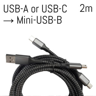 USB-A or USB-C to Mini-USB-B